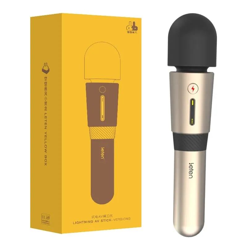 Leten Fulmine 3 Potente vibratore Testa grande Bacchetta magica AV Massaggiatore Capezzolo femminile Stimolatore del clitoride Giocattoli adulti del sesso per le donne