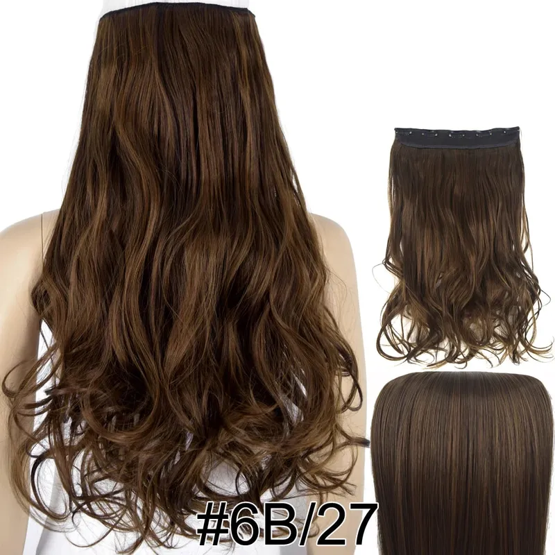 Synthetic Fiber Heat Resistant Wavy 5 Clips on Clip in hair Extensions 5002