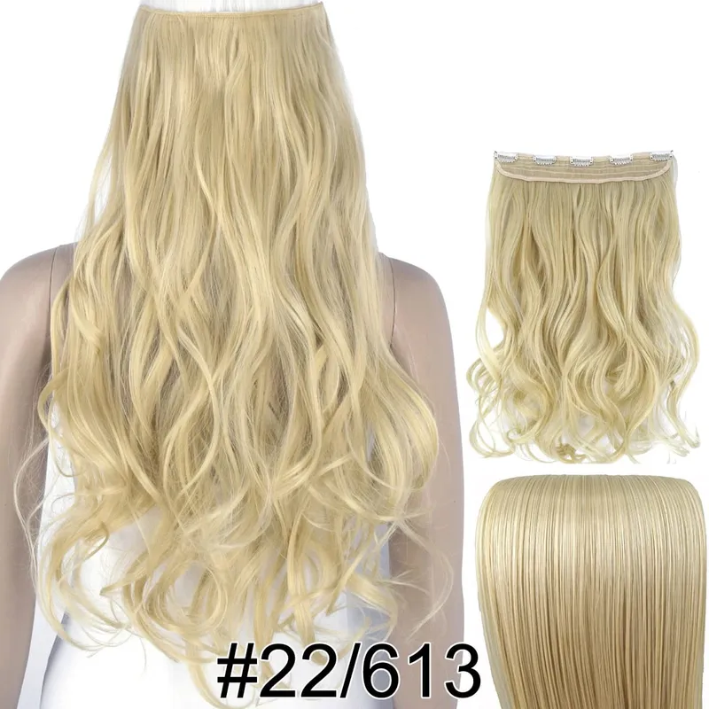 Synthetic Fiber Heat Resistant Wavy 5 Clips on Clip in hair Extensions 5002