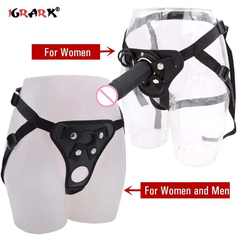Women Men Strap On Dildo Panties Wearable Penis Penetration Vagina Anal Massage Leather Harness Sex Toys For Couples Lesbian Gay
