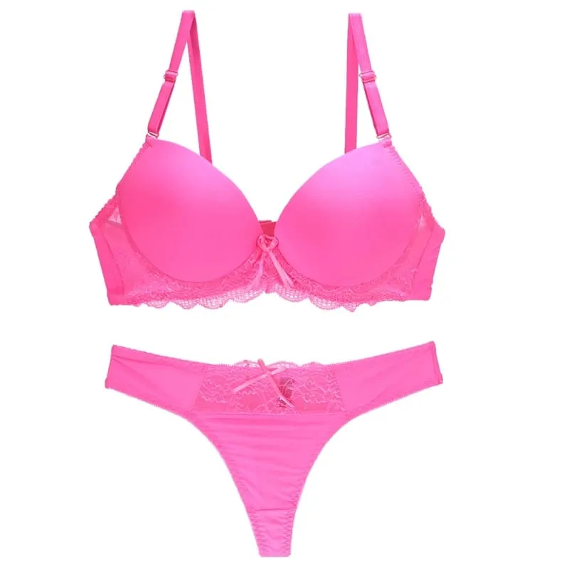 2022 New Sexy BCDE Cup Bras Set For Women Underwear Intimates Lace Black Blue Pink Purple White Female Lingerie