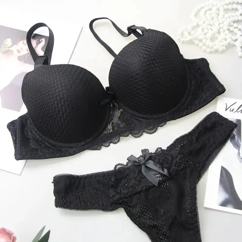 6 Màu Áo Ren Quần Lót Thoải Mái Crop Top Quần Lót Nữ Nữ Nội Y Push Up Bra Bộ