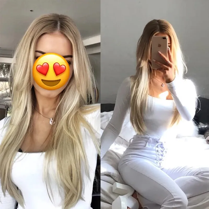 S-noilite 20 pouces cheveux naturels synthétiques fil Invisible dans les Extensions de cheveux sans pince avec ligne secrète postiche à fixation facile