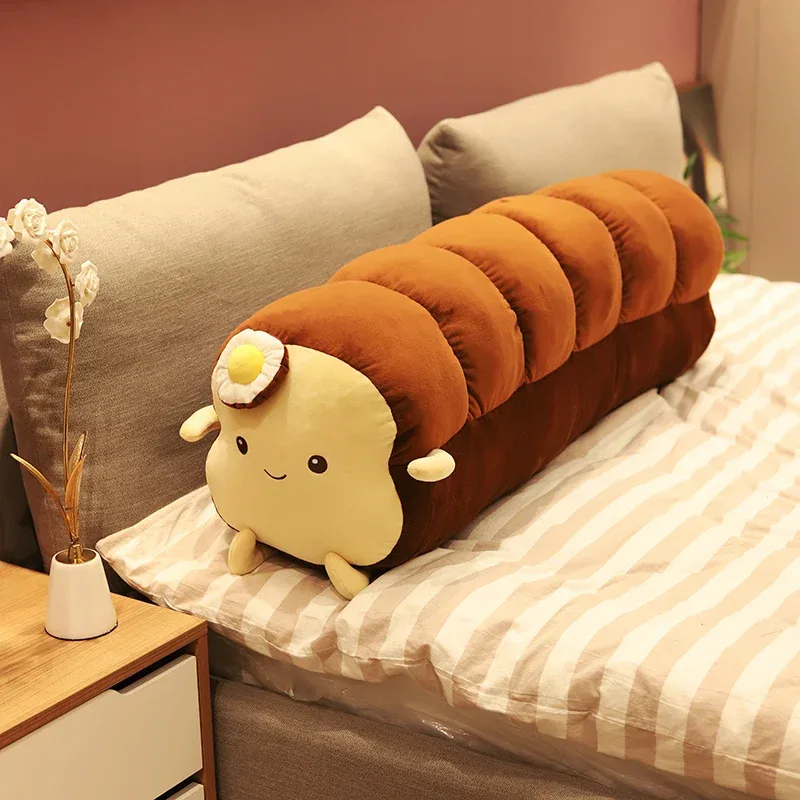 Almohada de felpa con forma de huevo frito de 25/35cm, almohada de pan tostado, peluche de comida marrón quemada sonriente, cojín de apoyo para la espalda, decoración, regalo tranquilizador
