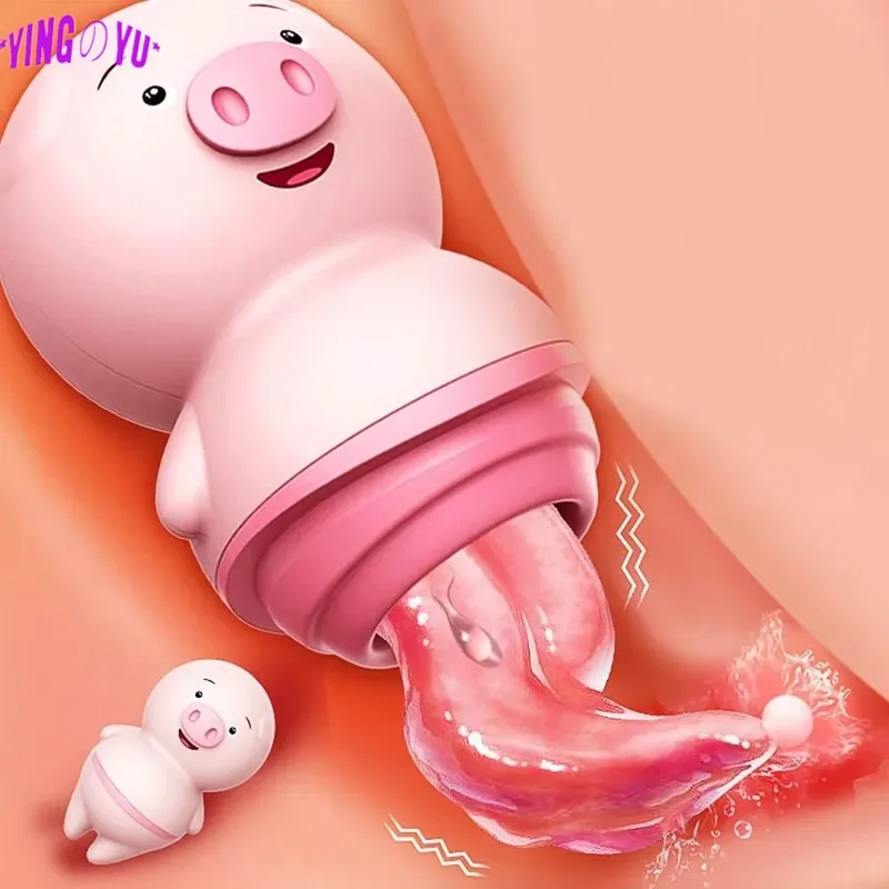 Female Tongue Licking Clitoris Sucking Vibrators Piggy G Spot Vagina Massager Vacuum Stimulator Sex Toys for Women Adults Goods