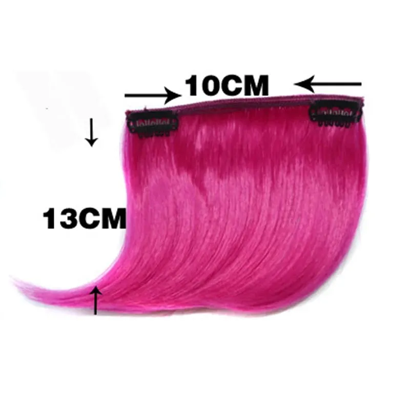 Colorful Clip in Synthetic Hair Bangs Gradient Hairpiece Fake Hair Piece Extensions for Women Girls Hair Extensions