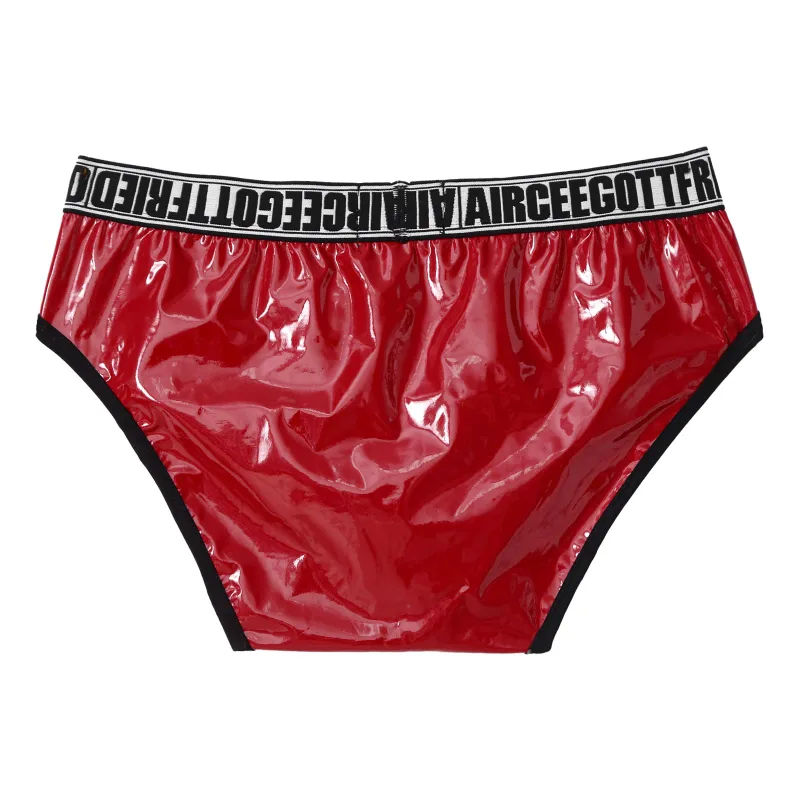 Pánské Krátké spodky z umělé kůže Sexy Mokrý vzhled Nízký pas Vyboulený Váček Kalhotky Spodní prádlo Plavky Plavky Šortky — image 5