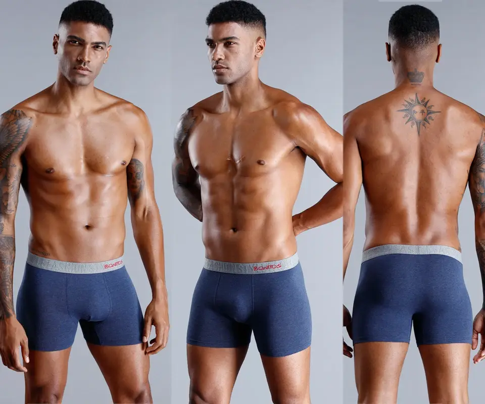 Märke Underkläder Herr Boxershorts Bokstav Elastiskt midjeband Herrtrosor Naturlig bomull Herrkalsonger Boxershorts av hög kvalitet