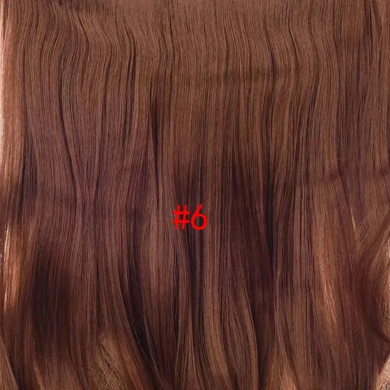 Silike 180g Fish Line Synthetic Wavy Clips in One Piece Hair Extensions 24 inch 17 Colors Heat Resistant Hair Extension