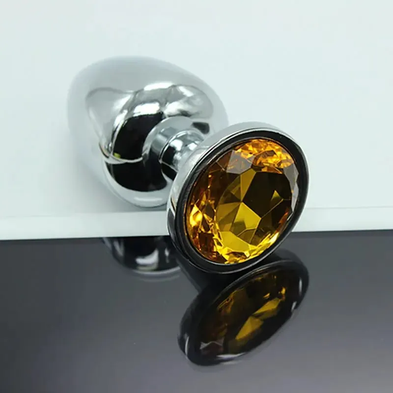 diamond Metal Anal Toys Butt Plug Stainless Steel crystal Anal Plug Sex Toys for women bullet Sex Products For Adults Smooth — image 3