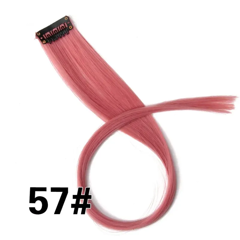 Leeons Clip In Synthetic Hair Extensions Heat Resistant Long Straight Hairpieces One Clips For Women Extension Fake Blue Hair
