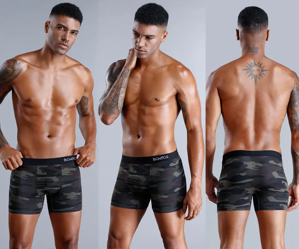 Märke Underkläder Herr Boxershorts Bokstav Elastiskt midjeband Herrtrosor Naturlig bomull Herrkalsonger Boxershorts av hög kvalitet