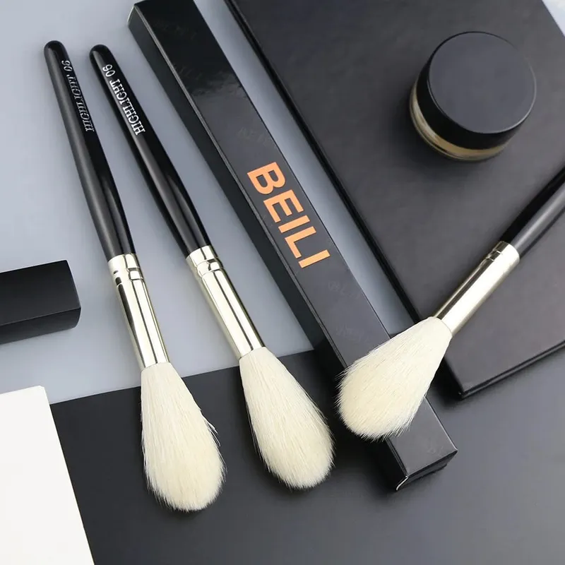 1 Buah 100% Kuas Makeup Hitam Stabilo Rambut Kambing Profesional Kuas Rias Alis Perona Mata Pony Alami Profesional
