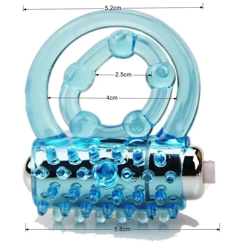 Double rings vibrator waterproof clitoris Massager masturbation Vibrating lasting cocking delay ejaculation vibe Sex Toy For man