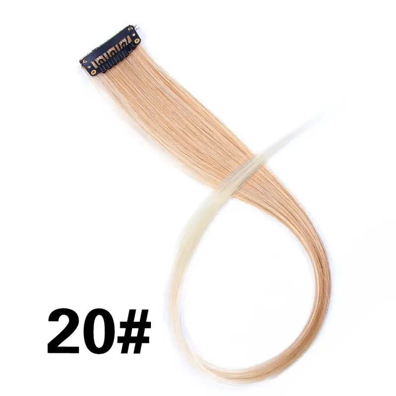Leeons Clip In Synthetic Hair Extensions Heat Resistant Long Straight Hairpieces One Clips For Women Extension Fake Blue Hair