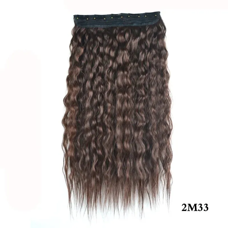 Jeedou Kinky Curly Hairpieces Clip-in One Piece Hair Extension Synthetic Vibrant Gradient Color for Nightclub Party Cosplay