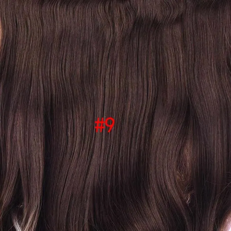 Silike 180g Fish Line Synthetic Wavy Clips in One Piece Hair Extensions 24 inch 17 Colors Heat Resistant Hair Extension