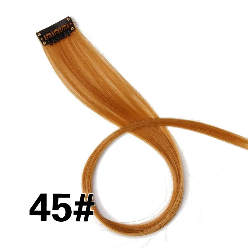 Leeons Clip In Synthetic Hair Extensions Heat Resistant Long Straight Hairpieces One Clips For Women Extension Fake Blue Hair