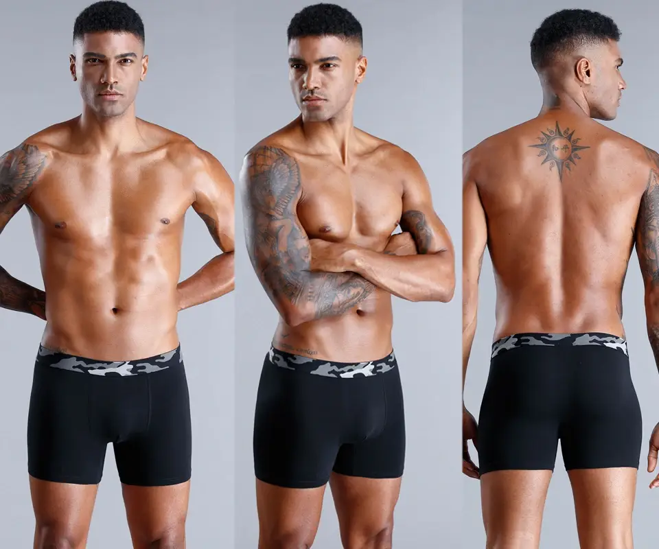 Märke Underkläder Herr Boxershorts Bokstav Elastiskt midjeband Herrtrosor Naturlig bomull Herrkalsonger Boxershorts av hög kvalitet