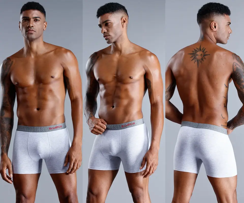 Märke Underkläder Herr Boxershorts Bokstav Elastiskt midjeband Herrtrosor Naturlig bomull Herrkalsonger Boxershorts av hög kvalitet
