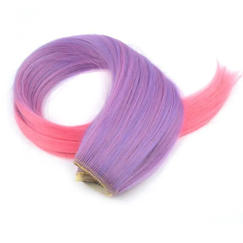 Jeedou Straight Blue Rainbow Balayage Ombre Color Clip In One Piece Prodlužování vlasů Syntetický halloweenský cosplay příčesek