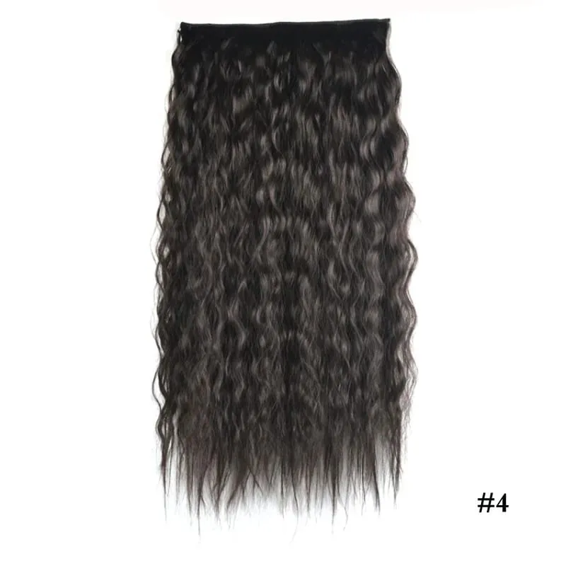 Jeedou Kinky Curly Synthetic Hair Clip in One Piece Hair Extensions for Women Blue Gradual Color Cosplay Props Hairpieces