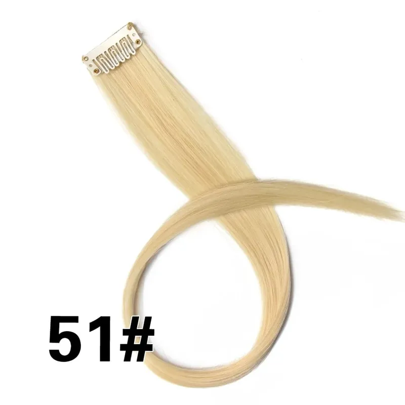 Leeons Clip In Synthetic Hair Extensions Heat Resistant Long Straight Hairpieces One Clips For Women Extension Fake Blue Hair