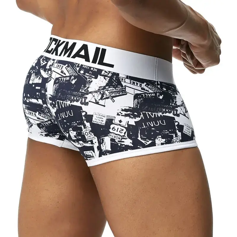 Male Panties Breathable Boxers Cotton Sexy Men Underwear U convex pouch Gay Underpants Printed 17 models boxershorts