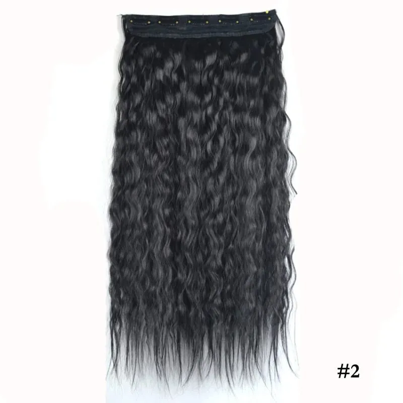 Jeedou Kinky Curly Synthetic Hair Clip in One Piece Hair Extensions for Women Blue Gradual Color Cosplay Props Hairpieces