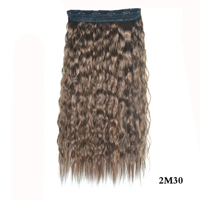 Jeedou Kinky Curly Synthetic Hair Clip in One Piece Hair Extensions for Women Blue Gradual Color Cosplay Props Hairpieces