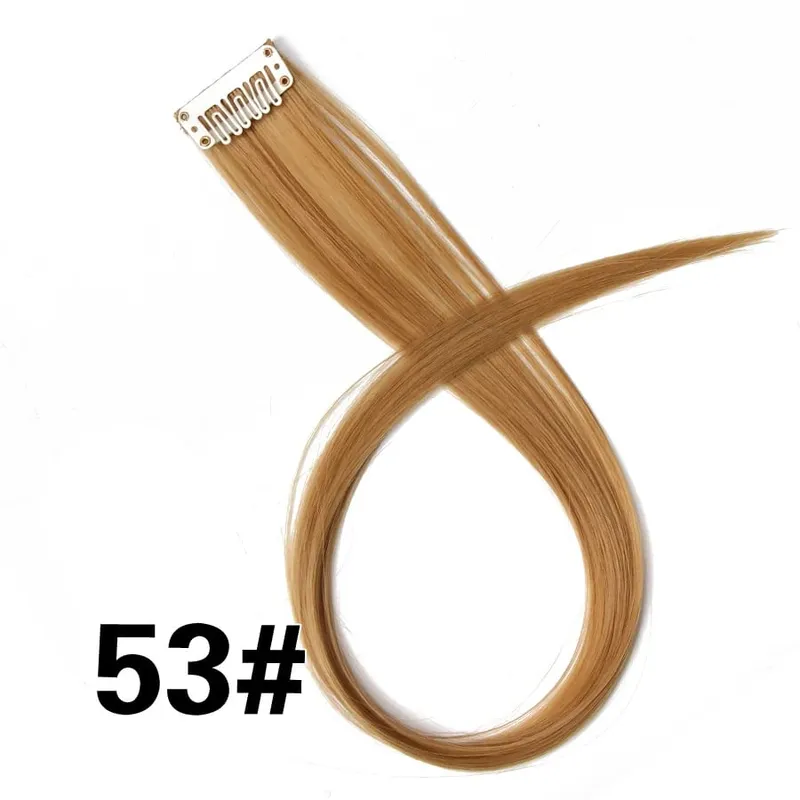 Leeons Clip In Synthetic Hair Extensions Heat Resistant Long Straight Hairpieces One Clips For Women Extension Fake Blue Hair