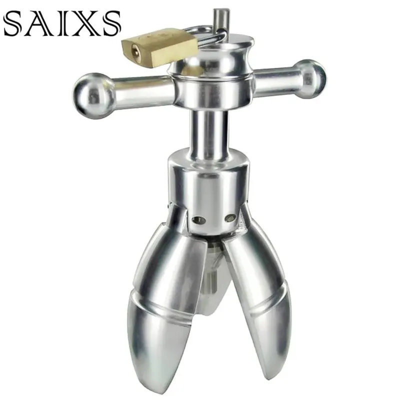Anal Open Tool Butt Stretching Adult Sex Toy Stainless Steel Anal Plug With Lock Expanding Sex Toy Drop shipping