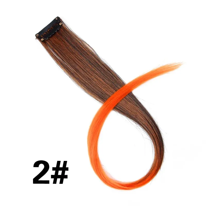 Leeons Clip In Synthetic Hair Extensions Heat Resistant Long Straight Hairpieces One Clips For Women Extension Fake Blue Hair