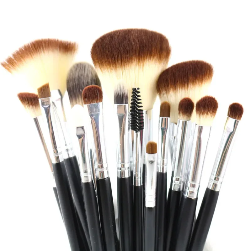15pcs Makeup Brushes Set Fan Brush Powder Foundation Blusher Bronzer Eyeshadow Liner Brow Lip Gloss Contour Highlight Blend Tool — image 8