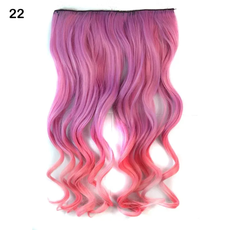 Jeedou One Piece Szintetikus Clip-in Hajhosszabbító Ombre Hullámos Fekete Kék Gradiens Modern Cosplay Night Club stílusú hajdísz