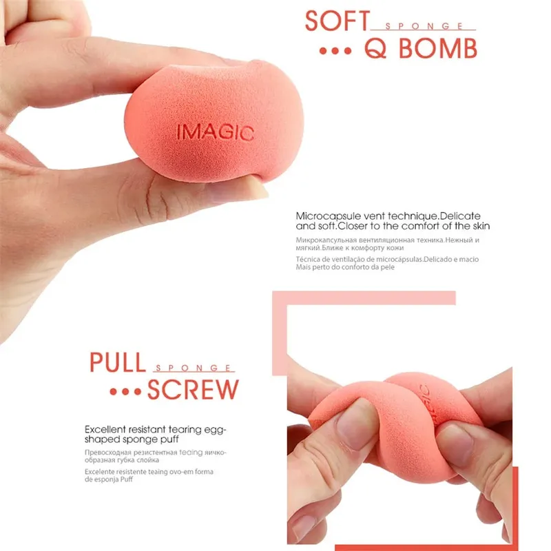1PC Fashion Colorful Smooth Wet Dry Dual Use Cosmetic Puff Foundation Blender Makeup Sponge Powder Puff Beauty Makeup Tools