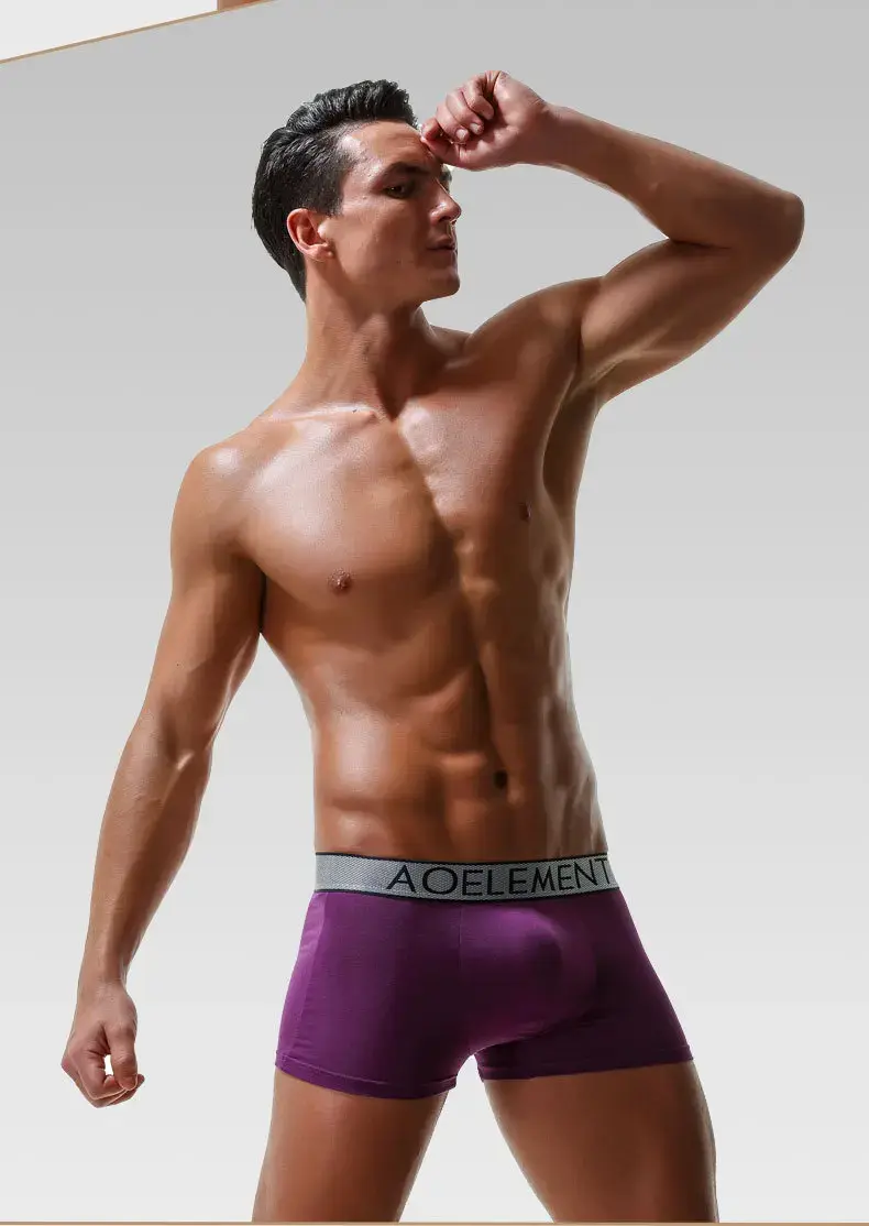 Ropa interior para hombre Modal Push Up Boxers pantalones cortos Homme transpirable bala separación bolsa bragas calzoncillos masculinos Cueca Calzoncillo