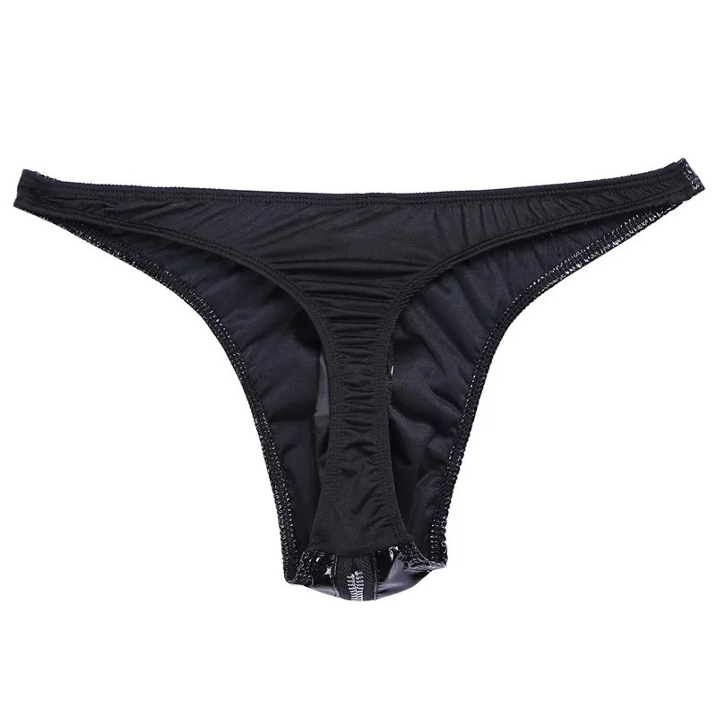 Pánské Krátké spodky z umělé kůže Sexy Mokrý vzhled Nízký pas Vyboulený Váček Kalhotky Spodní prádlo Plavky Plavky Šortky — image 14