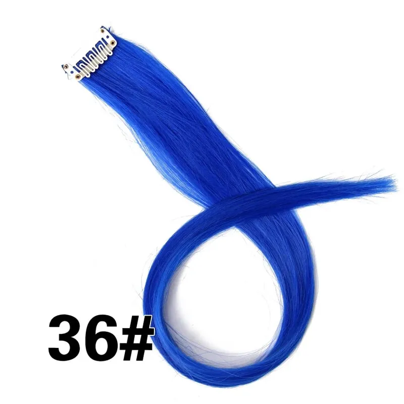 Alileader Clip On Hair Extension 57Color Ombre Straight Hair Extension Clip בחתיכות שיער בטמפרטורה גבוהה פייבר חתיכות שיער