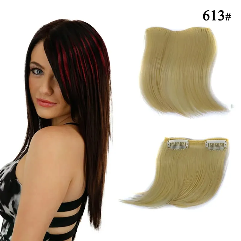 Colorful Clip in Synthetic Hair Bangs Gradient Hairpiece Fake Hair Piece Extensions for Women Girls Hair Extensions
