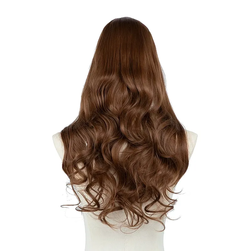 Sintético 24 "20" 16 "grampo na extensão do cabelo u parte cabelo natural em linha reta longo loiro preto falso pedaço de cabelo