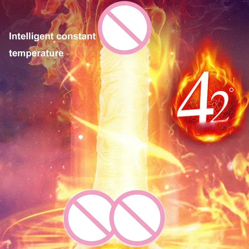 Vibração telescópica empurrando vibrador realista masturbação feminina com ventosa aquecimento pênis controle remoto pau para mulher