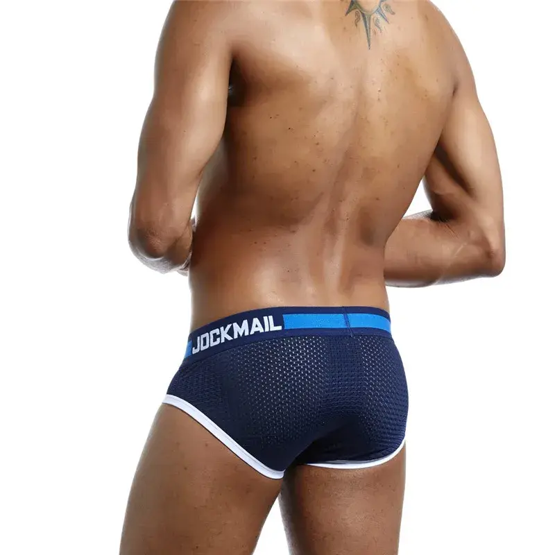 Malha de algodão roupa interior masculina moda cintura baixa briefs shorts esportes casuais boxer troncos — image 1