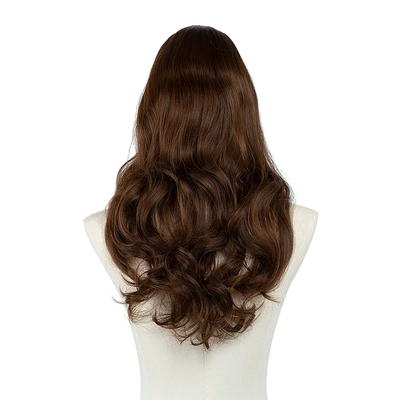 Sintético 24 "20" 16 "grampo na extensão do cabelo u parte cabelo natural em linha reta longo loiro preto falso pedaço de cabelo