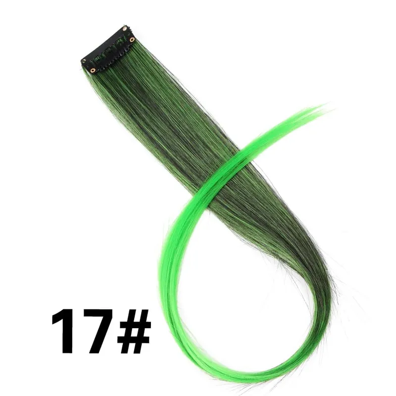 Alileader Clip On Hair Extension 57Color Ombre Straight Hair Extension Clip בחתיכות שיער בטמפרטורה גבוהה פייבר חתיכות שיער