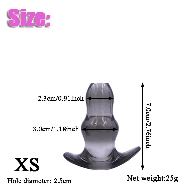 5Sizes Hollow Soft Anal Plug Prostate Massager Butt Plug Enema Sex Toy for Women And Men Anal Dilator Sexual Enhancement Product