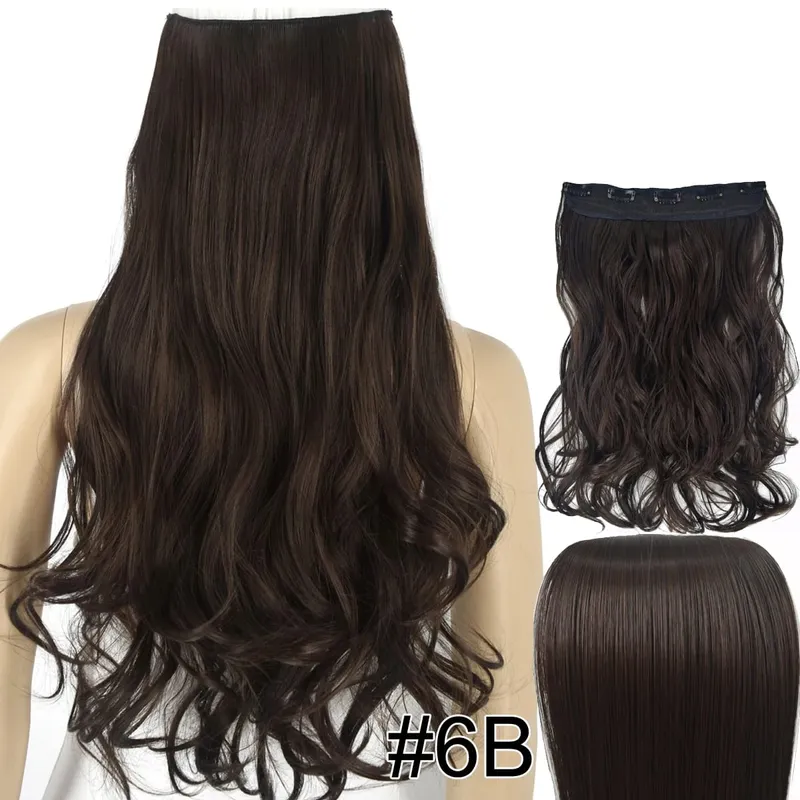 Synthetic Fiber Heat Resistant Wavy 5 Clips on Clip in hair Extensions 5002
