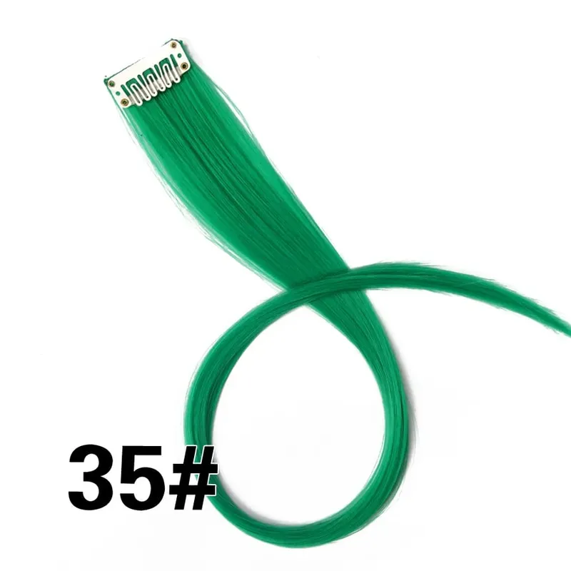 Alileader Clip On Hair Extension 57Color Ombre Straight Hair Extension Clip בחתיכות שיער בטמפרטורה גבוהה פייבר חתיכות שיער