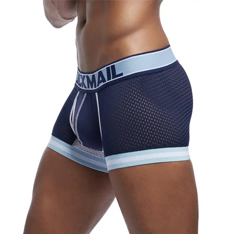 Malha de algodão roupa interior masculina moda cintura baixa briefs shorts esportes casuais boxer troncos — image 30