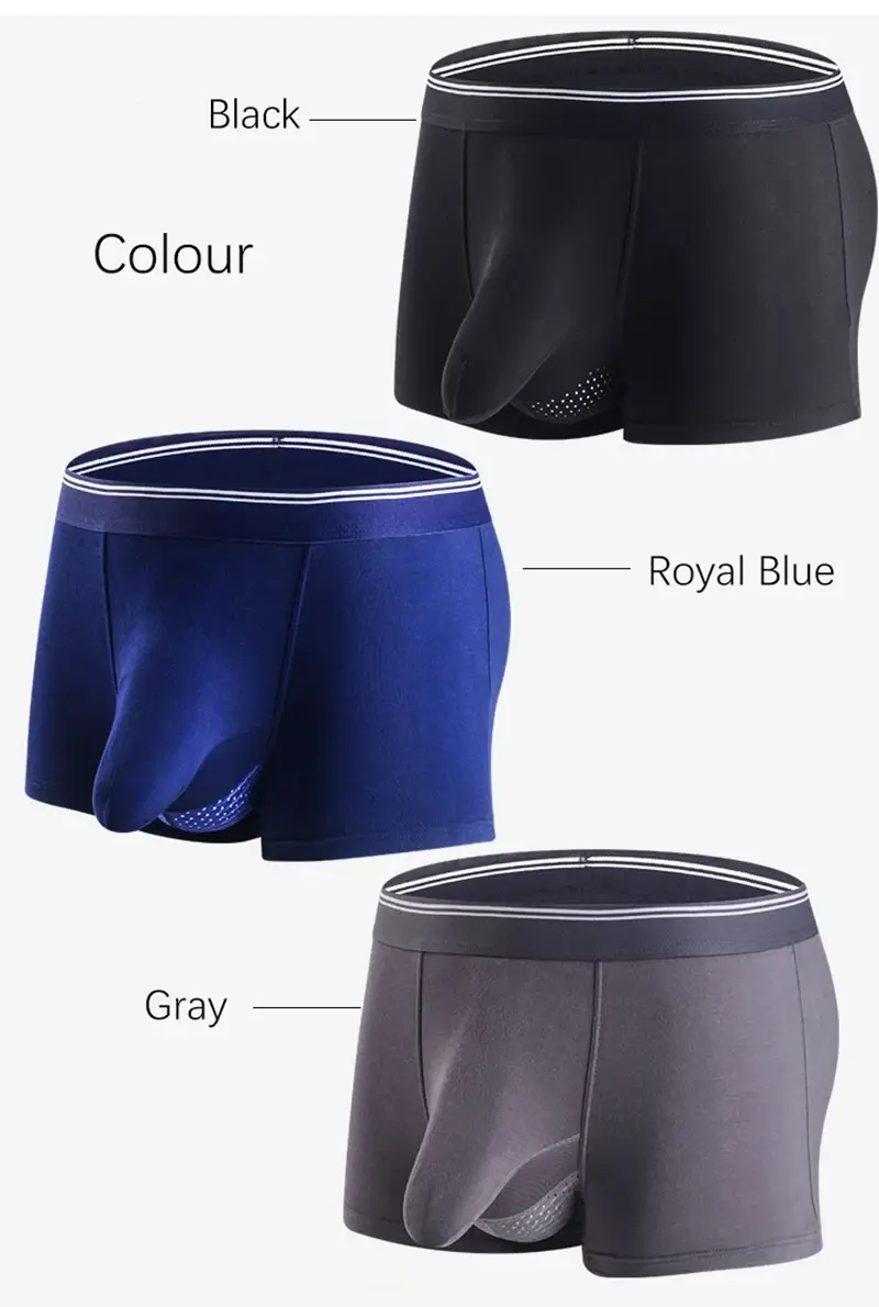 Plus Size Men's Sexy Separate Penis Pocket Boxer Shorts Breathable Men Underwear Panties Modal Mens Elephant Nose Underpants 3256802927192475